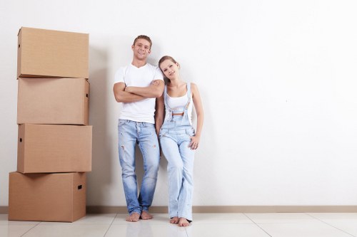 Removal team planning a house move in Edgware near local residential streets
