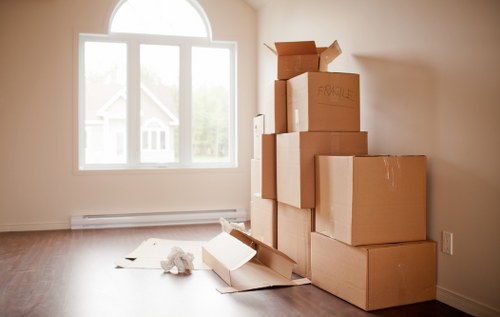 Packing and loading household items for a removal in Edgware