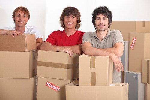 Moving helper carrying items near an Edgware residential property