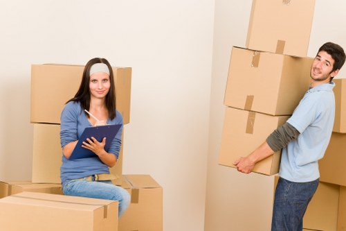 Packed boxes and furniture ready for house removals